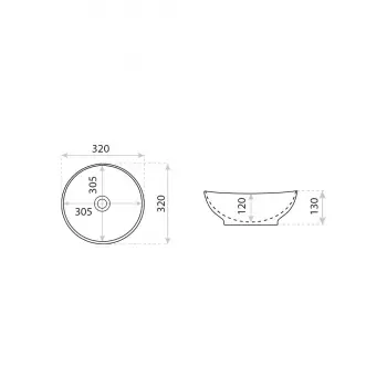 Umywalka nablatowa okrągła 32cm Lavita Reja - Wzór kamienny